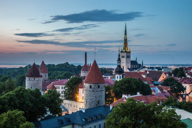 istock Tallinn cityscape at night, Estonia 914765124