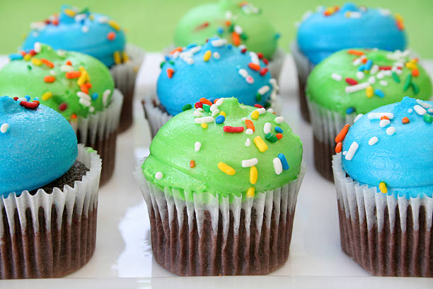 istock Chocolate Cupcakes and Colorful Frosting 91476642