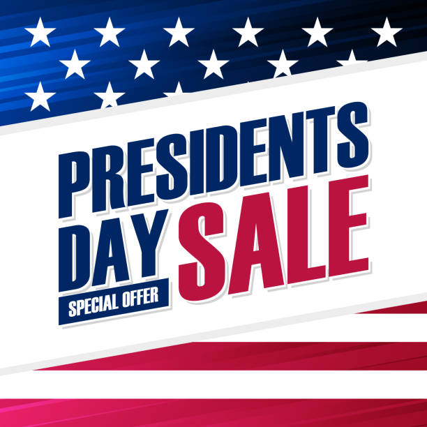 United States Presidents Day Sale special offer background with american national flag for business, promotion and holiday shopping. United States Presidents Day Sale special offer background with american national flag for business, promotion and holiday shopping. Vector illustration. presidents day stock illustrations