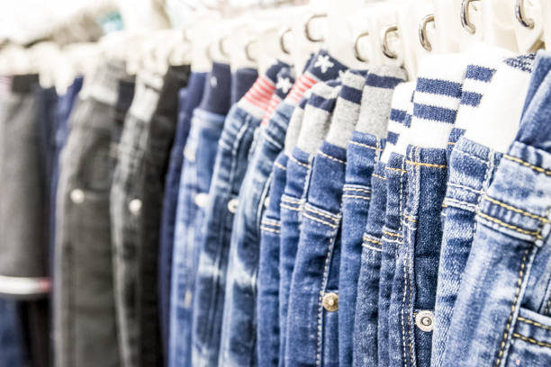Children's jeans on display