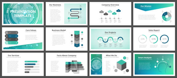 Business presentation templates vector art illustration