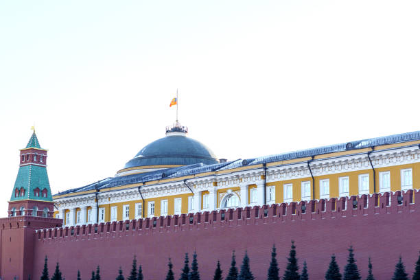 istock Kremlin Moscow Dome of Senate behind red wall 914775116