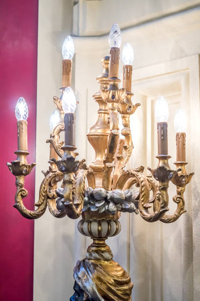 istock vintage electric candelabrum with lights on 914782934
