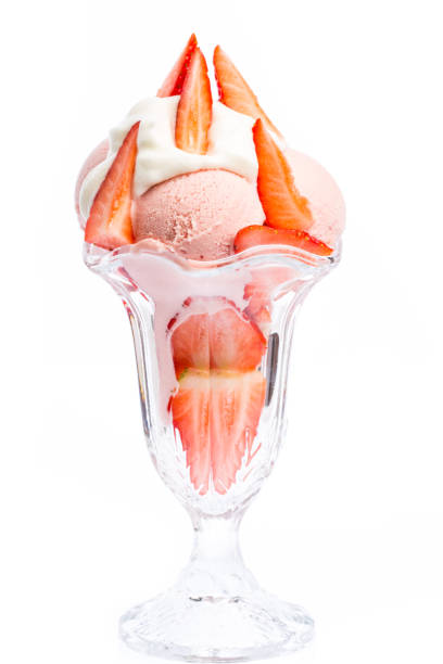 istock goblet with strawberry ice-cream and whipped cream 914784194
