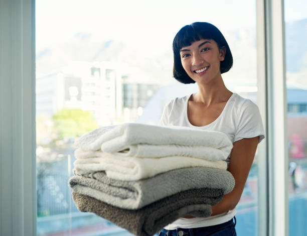 istock Fresh towels for the week 914788170