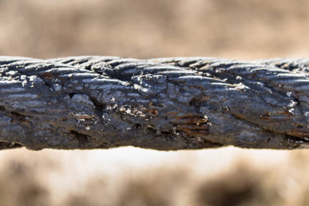 Free picture: Old frayed high-carbon steel cables, a close-up of a ...