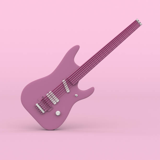 istock pink guitar. Minimal abstract art 914792494