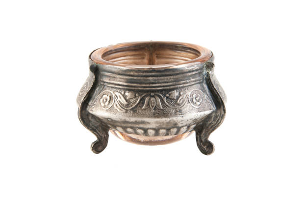 istock Vintage silver salt shaker isolated on white 914792982