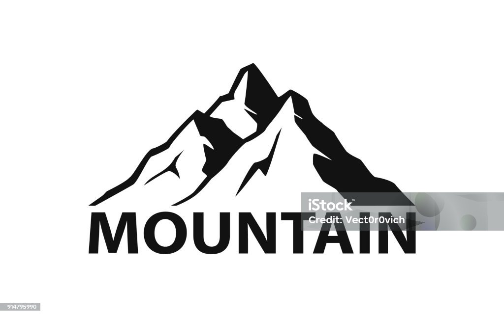 mountain logo silhouette in black color Mountain stock vector