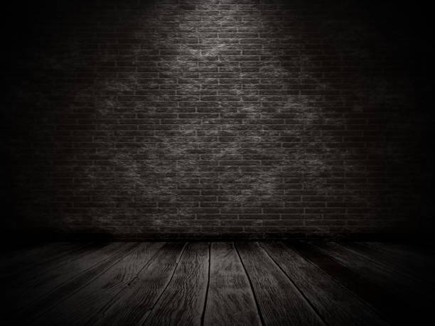 istock 3D grunge interior with brick wall and old wooden floor 914799920