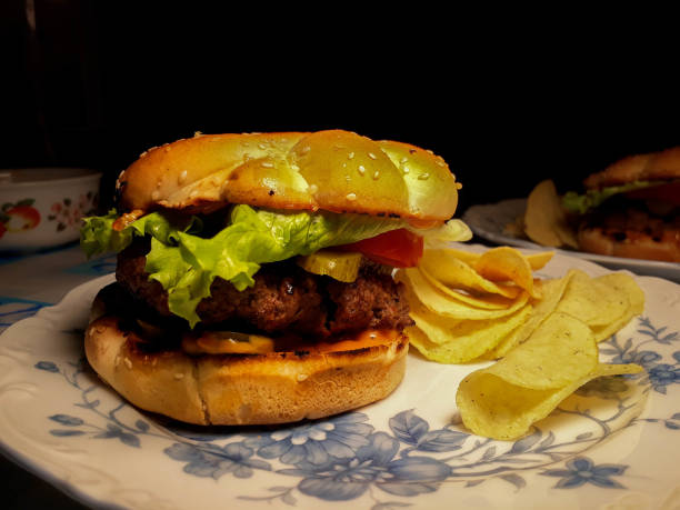 Home Made Burger Cooking