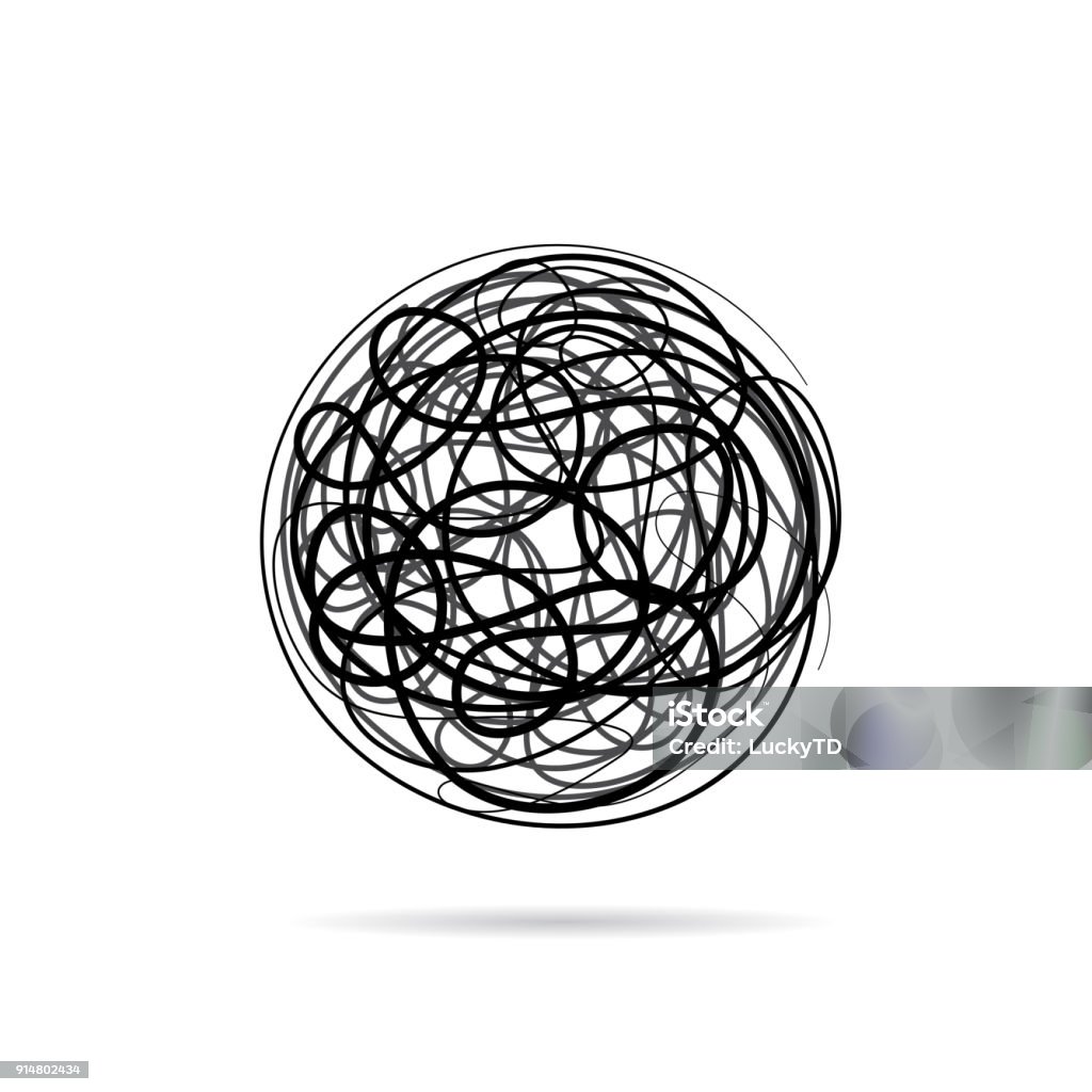 Vector Sign Scribble Of A Wool Clew Stock Illustration - Download Image ...