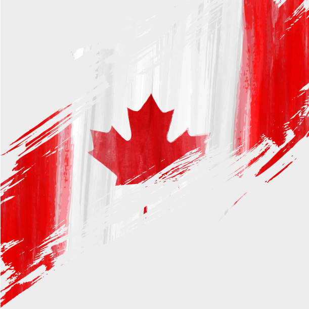 Grunge Canada flag background vector art illustration