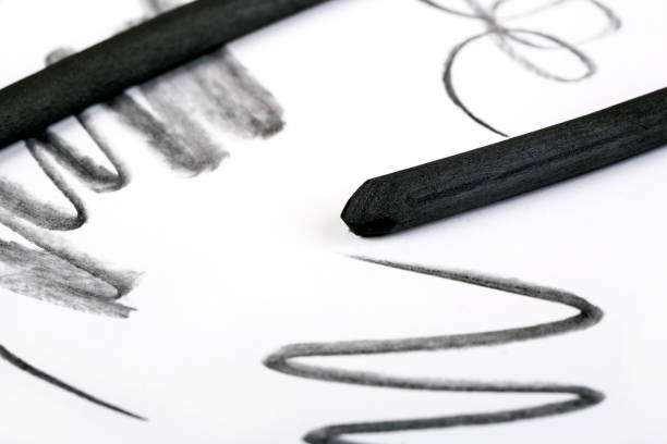 istock Artist's black charcoal with smudge 914813242