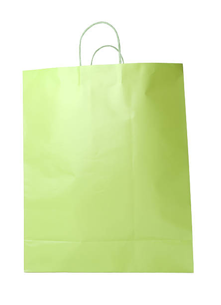 istock Lime Green Shopping Bag Isolated 91481445