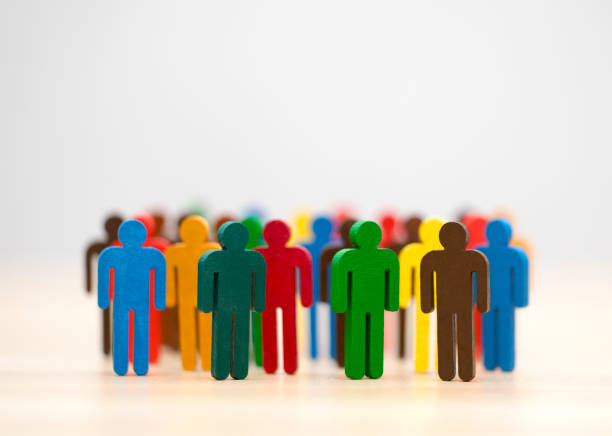 Colorful painted group of people figures