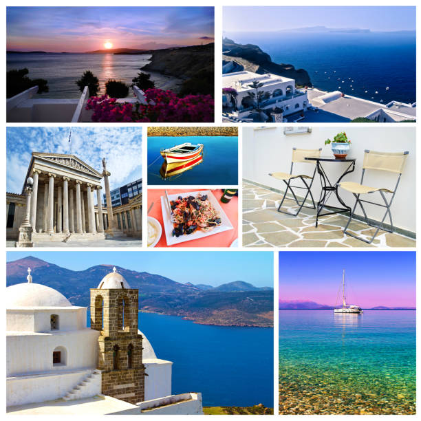 collage Greece - greek summer photos collection stock photo