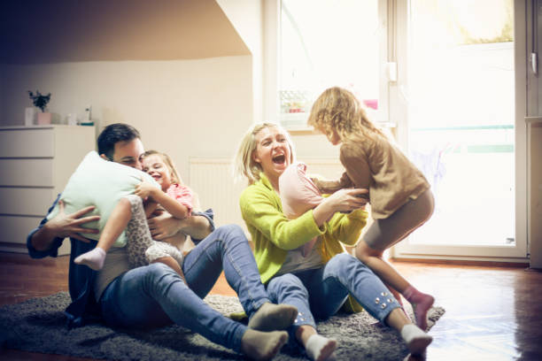 istock Young family at home. 914819338