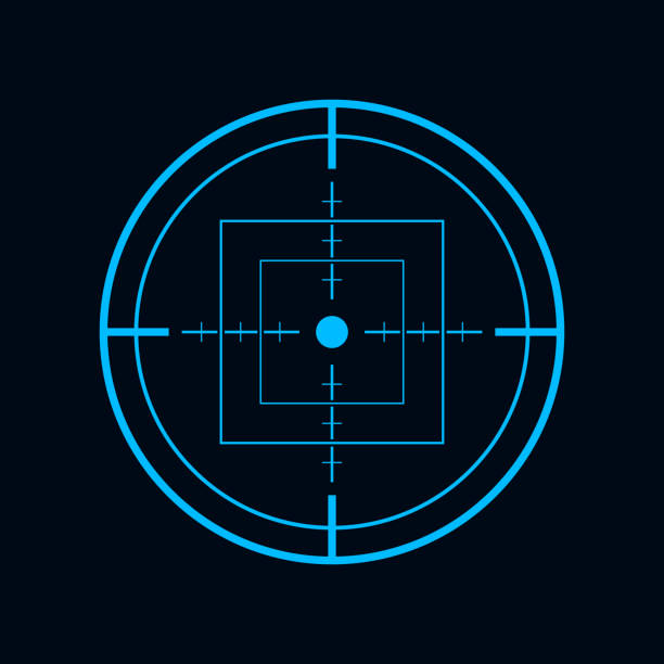 celownik, ikona celu, wektor - crosshair gun rifle sight aiming stock illustrations