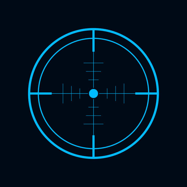celownik, ikona celu, wektor - crosshair gun rifle sight aiming stock illustrations