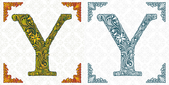 Letter Yy Pattern Letter Y Patterned Font Monogram Ornamental Alphabet Spring Pattern ...