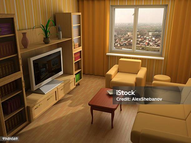 Moderno 3d Interni - Fotografie stock e altre immagini di Accogliente - Accogliente, Ambientazione interna, Appartamento