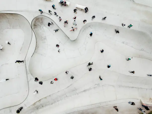 Aerial view of skatepark