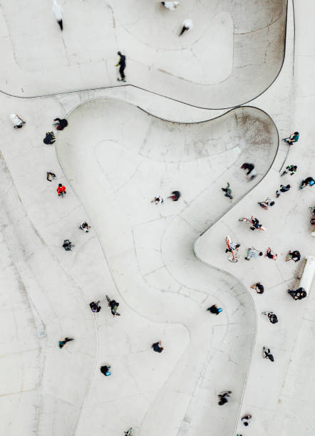 istock Aerial view of skatepark 914847278
