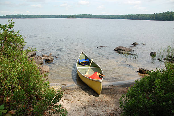 istock canoe in Canadian wilderness 91484990