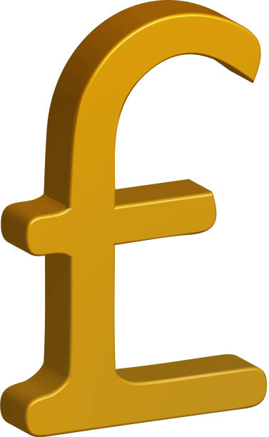 istock Golden pound sign isolated on white background 914852188