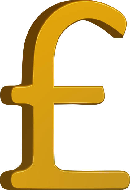 istock Golden pound sign isolated on white backgroun 914852352