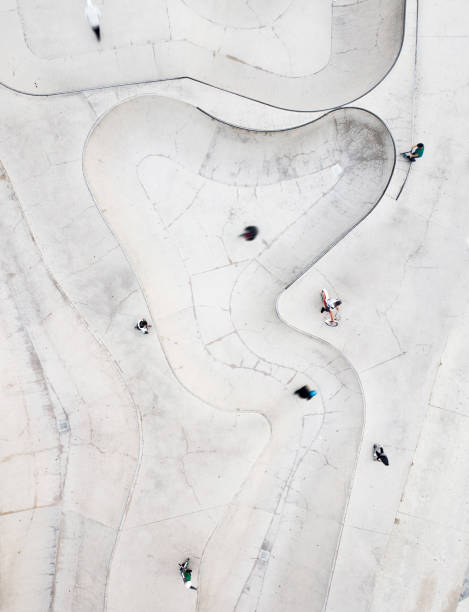 istock Aerial view of skatepark 914855682
