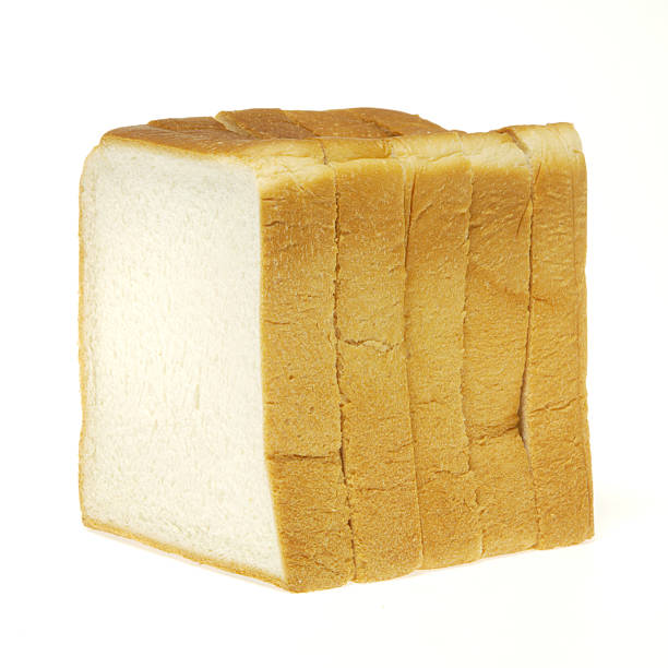Sliced white bread isolated stock photo