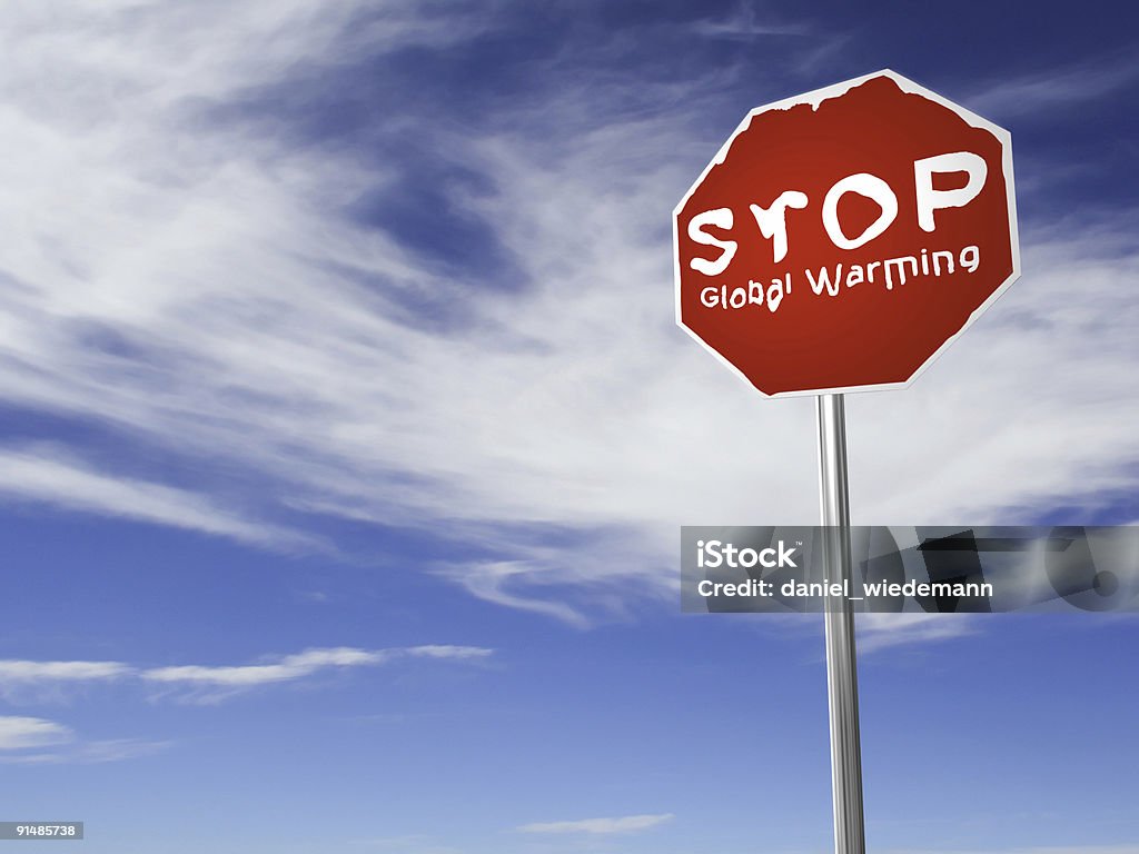 Zatrzymać globalne ocieplenie! - Zbiór zdjęć royalty-free (Bezchmurne niebo)