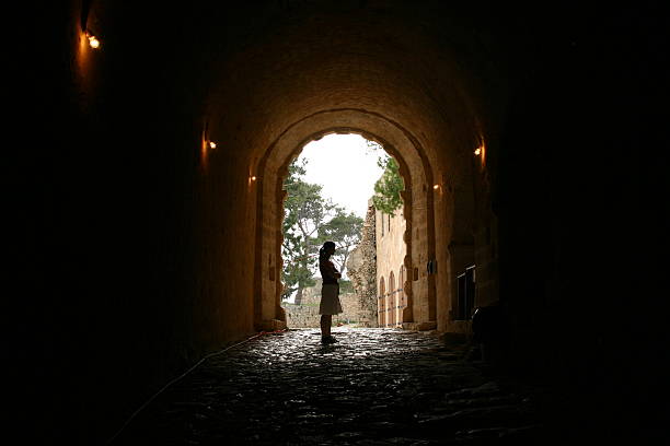 istock Tunnel with lonesome girl 91486255