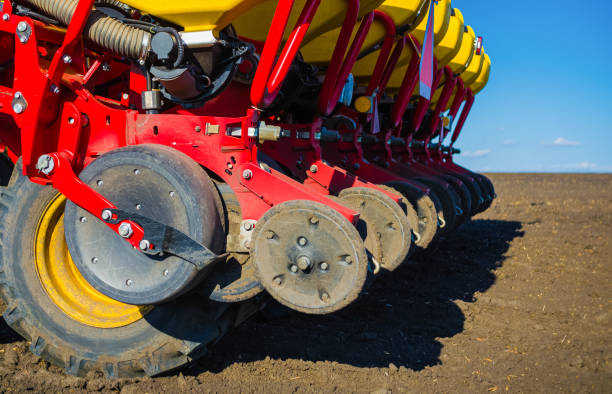 istock Close-up of a plow for a tractor needed before sowing seeds on the field. 914867850