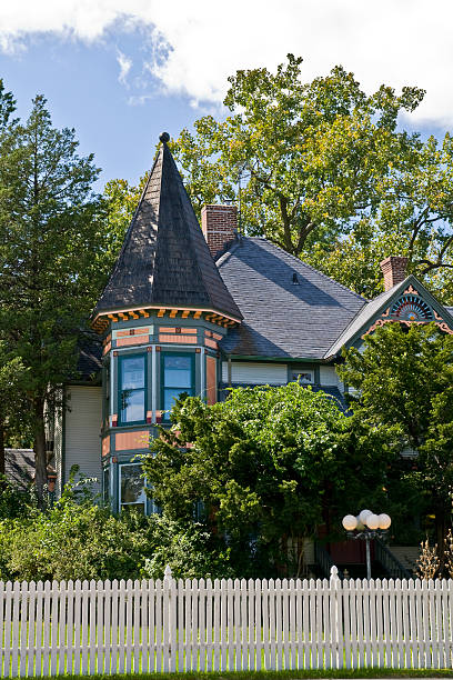 istock Victorian House in Trees with Fence 91486981