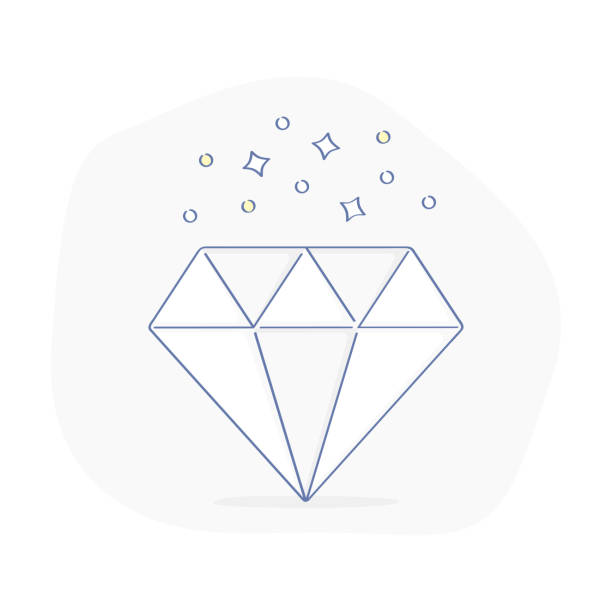 diament, genialny, klejnot, kryształ, premium, drogie, vip, sukces, luksus - ilustracja wektorowa - crystal bright diamond gem stock illustrations