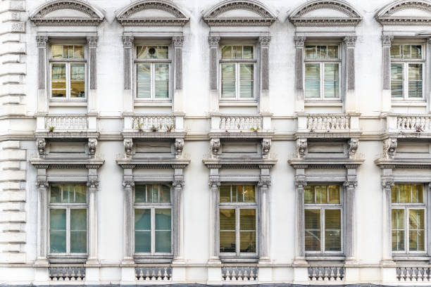 Facade of neoclassical building in London
