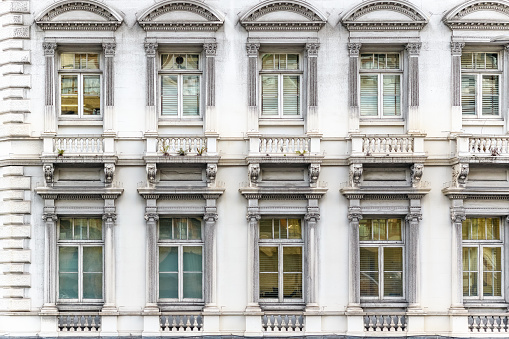 Facade of neoclassical building in London, UK