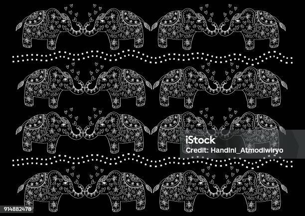 Elephant Move Pattern Elephants Pattern Stock Illustration - Download Image Now - Abstract ...