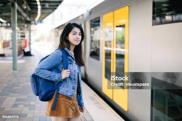 Taking The Train In Sydney Train Station Stock Photo - Download Image Now - Australia, Train - Vehicle, Sydney