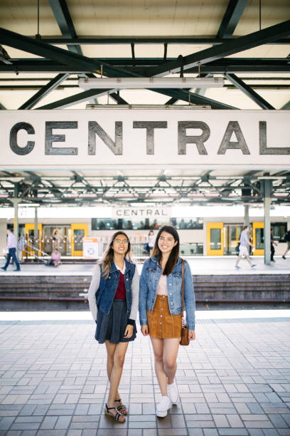 Asian hipsters in Sydney central train station