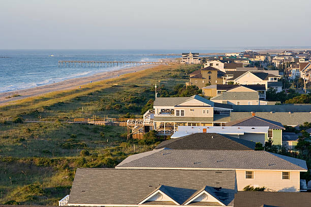 Overlooking Wrightville Beach  bald head island stock pictures, royalty-free photos & images