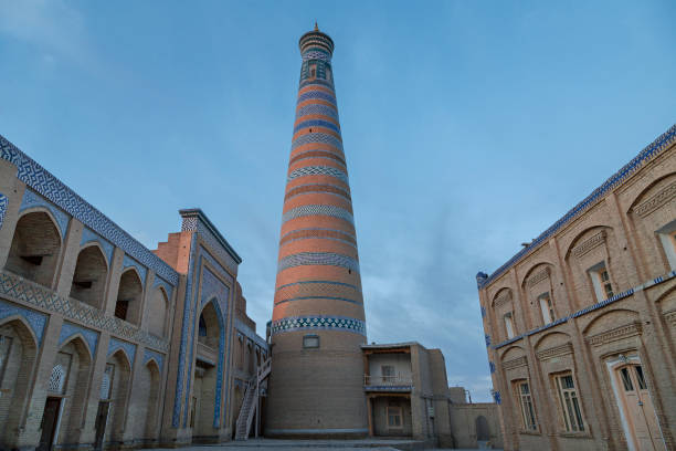 istock Mosque and its minaret, Khiva, Uzbekistan. 914886208