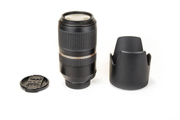 istock Zoom and fix lenses on camera on the white background 914895614