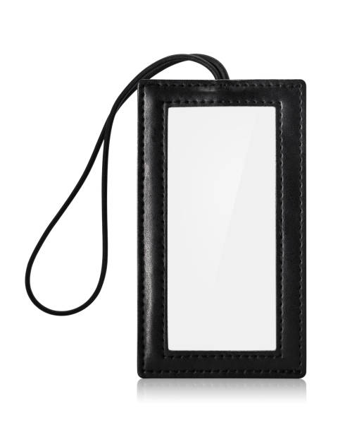 istock Leather hanging tag isolated on white background. Black leather tag for your design. ( Clipping path ) 914900754
