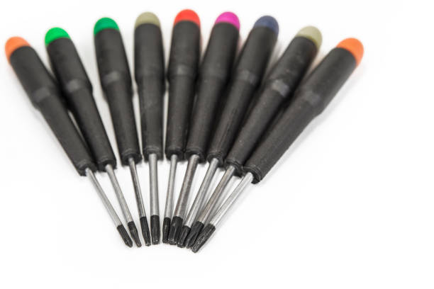 istock Set of pricise screwdrivers in the box on the white 914904512