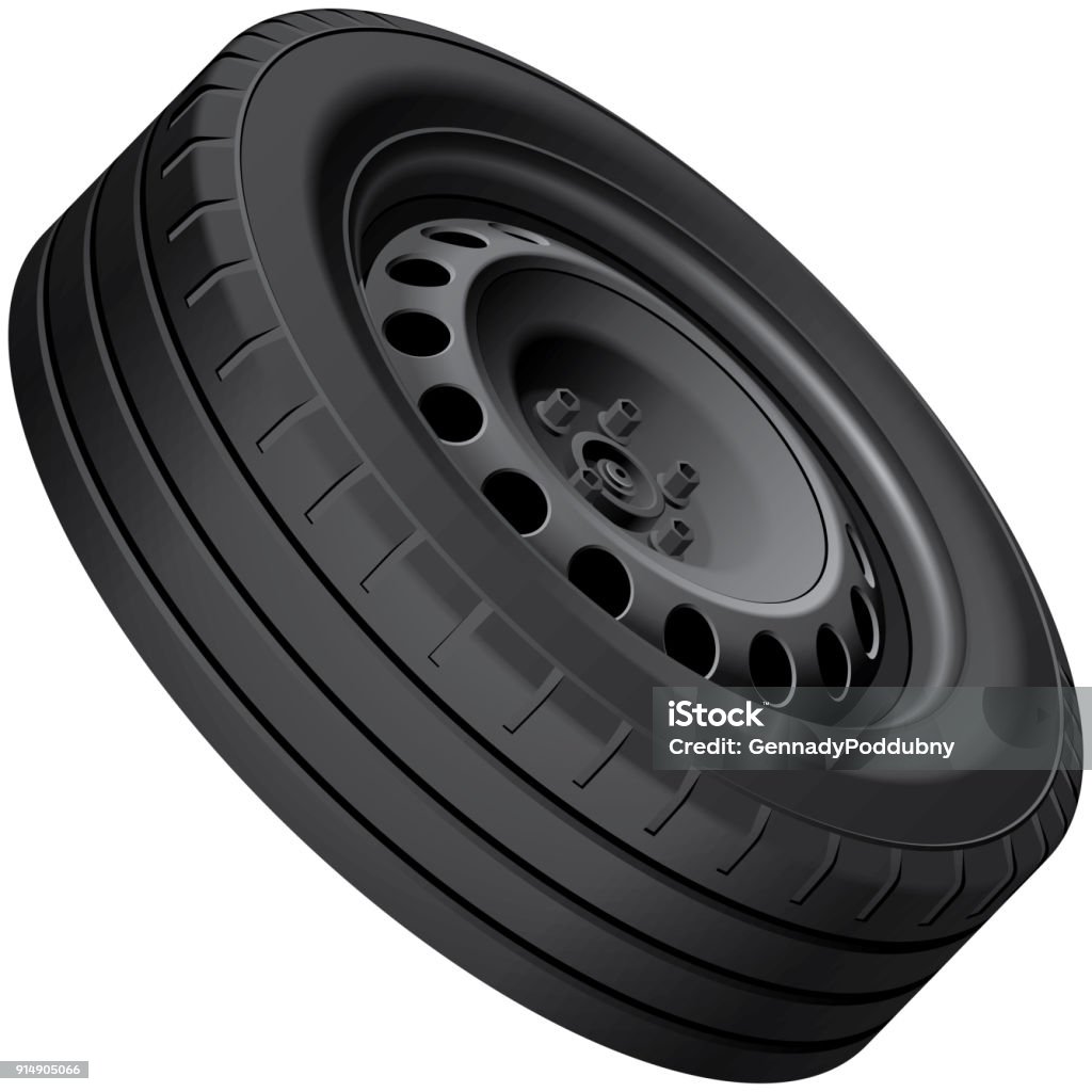 Vector Wheel Disc Automobile Wheel With Pressed Disc Stock Illustration - Download Image ...