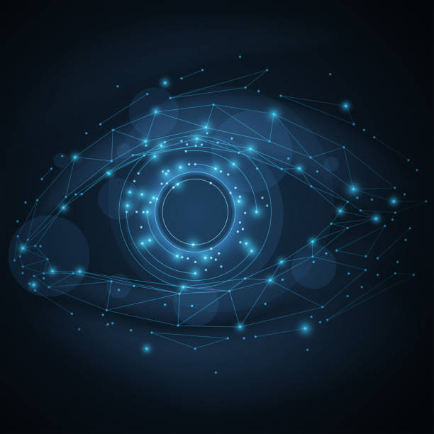 Technology eye illustration Technology eye illustration in vector blue iris stock illustrations